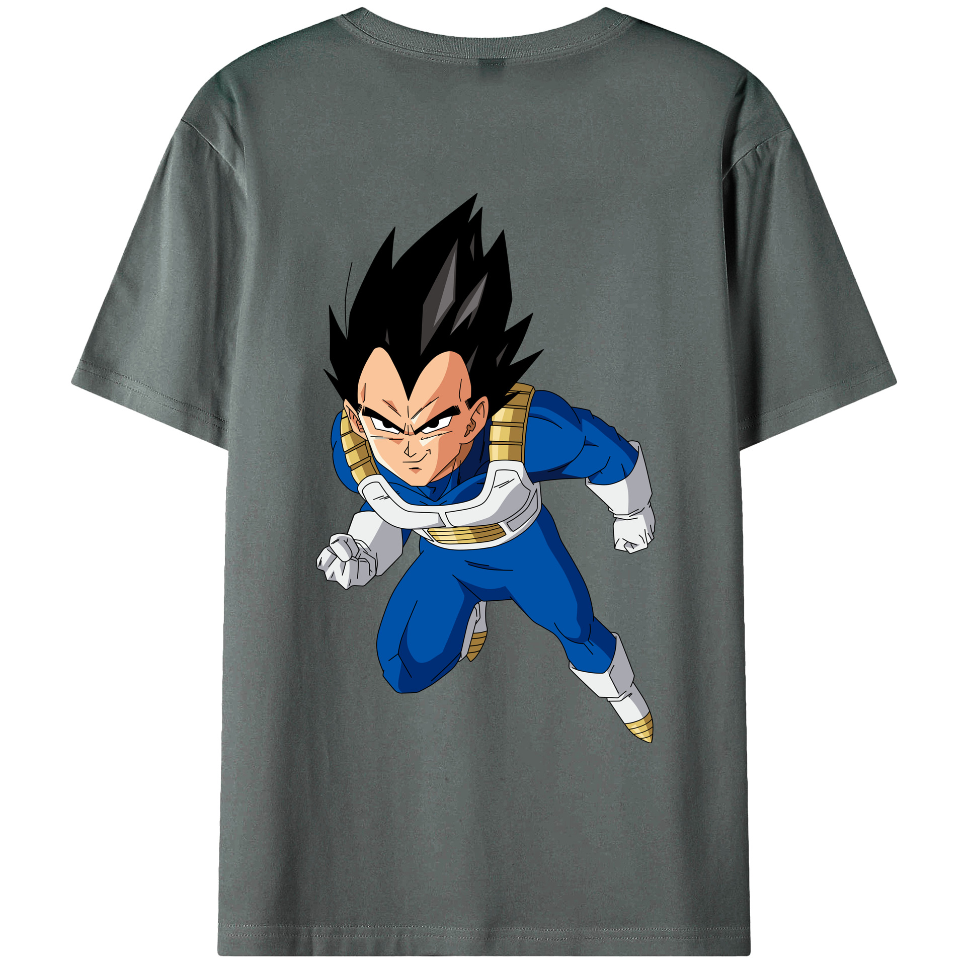 （画像用） ドラゴンボール ベジータ四世（Bejīta Yonsei）DRAGON BALL Vegeta IV 綿100％ メンズ半袖Tシャツ（バックプリント） 通気性
